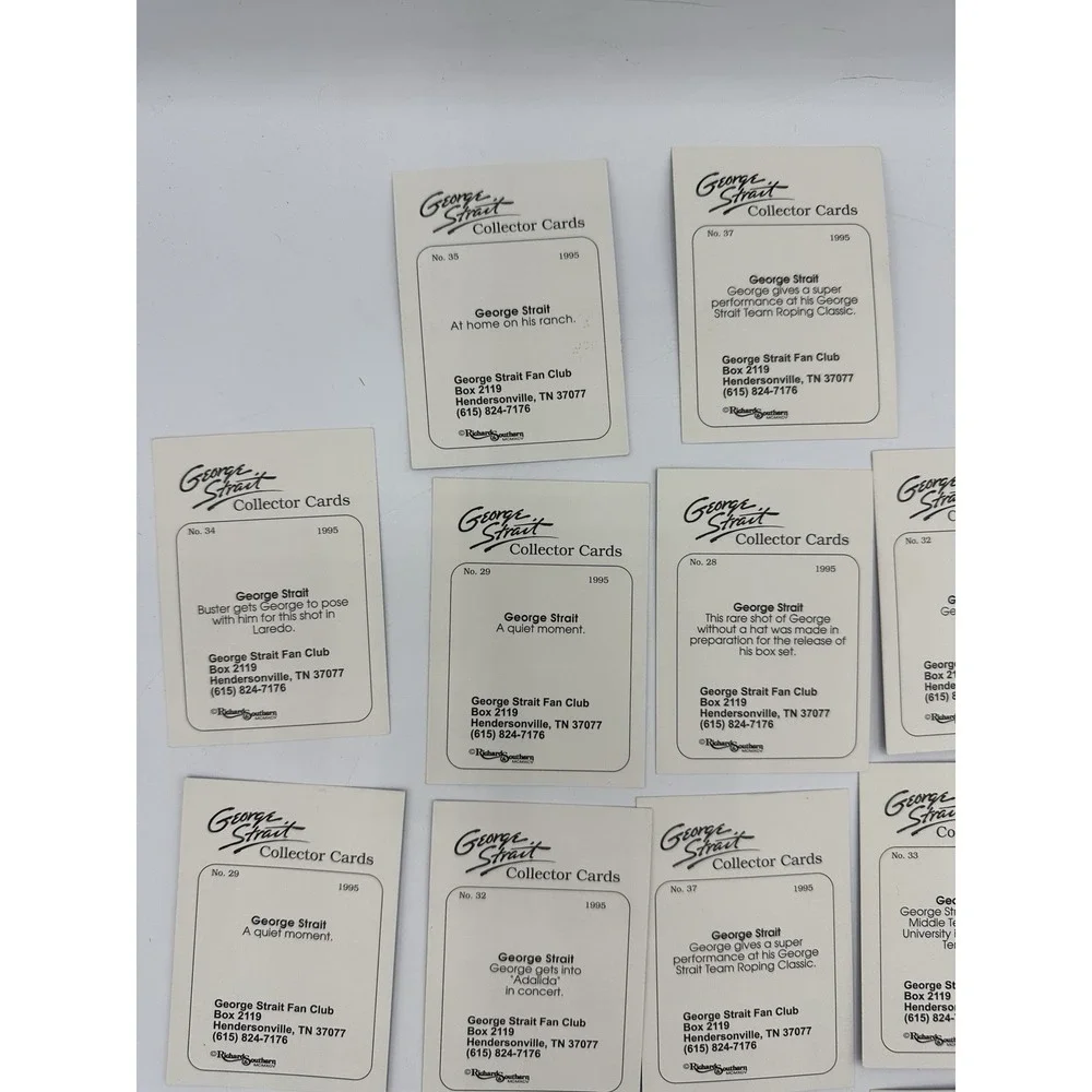 1995 George Strait Fan Club Collector Cards Lot of 18 Country Music